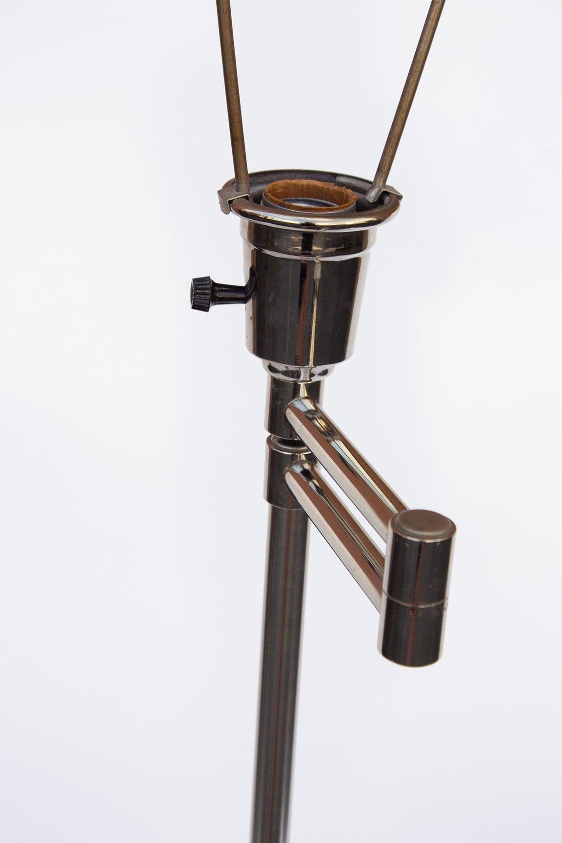 Mid-20th Century Chrome Swing Arm Tulip Floor Lamp by Laurel Lamp Co.