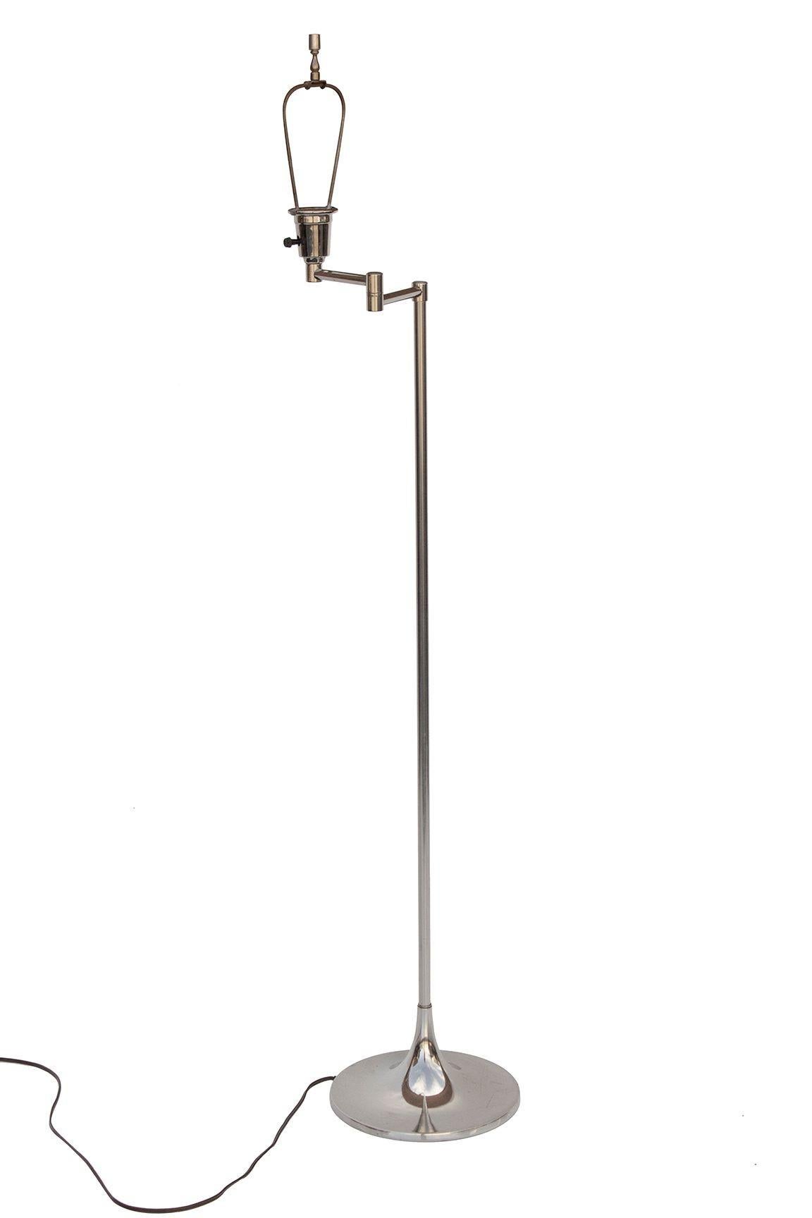 Chrome Swing Arm Tulip Floor Lamp by Laurel Lamp Co. 3
