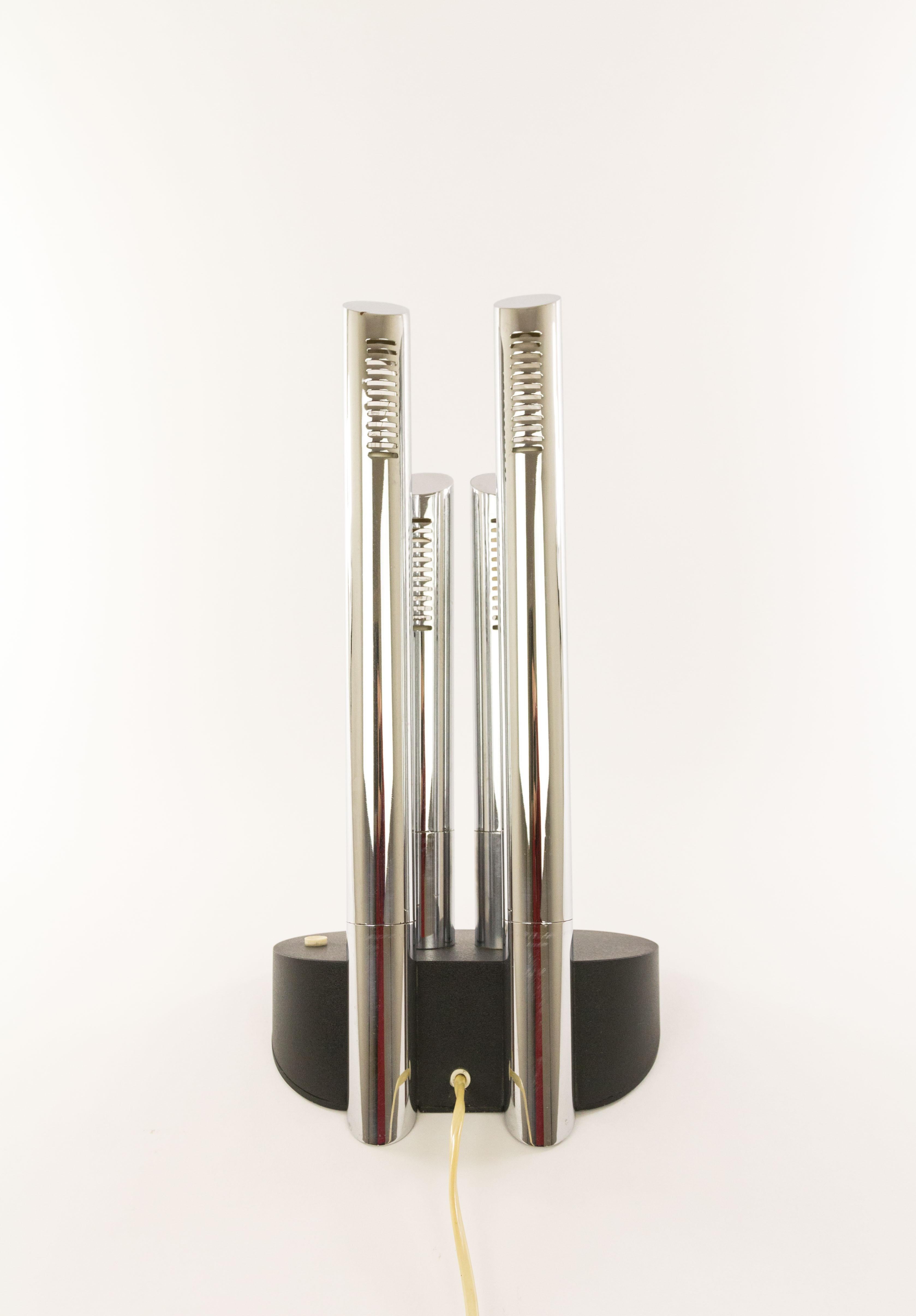 Chrome T443 Table lamp by Mario Faggian for Luci Illuminazione, 1970s For Sale 1