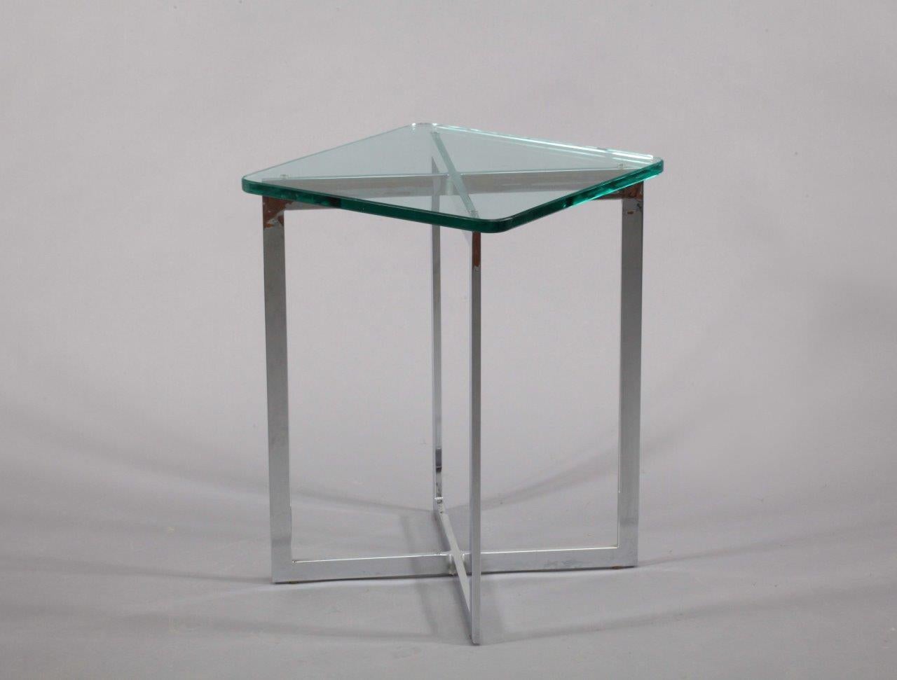 Mid-Century Modern Chrome Table Attributed Mies van der Rohe