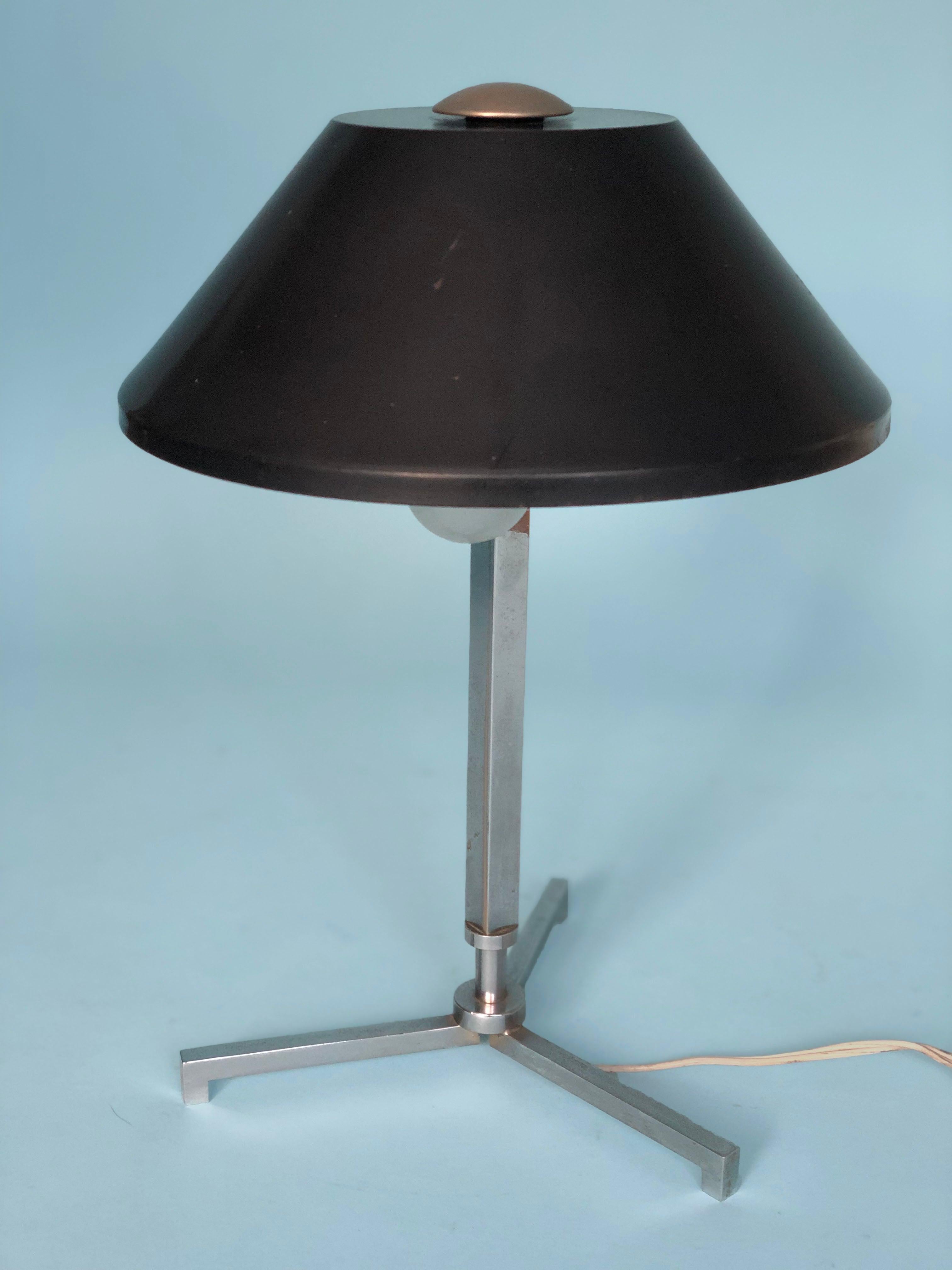 Mid-20th Century Chrome Table Lamp By Jo Hammerborg for Fog & Mørup Denmark 1960s