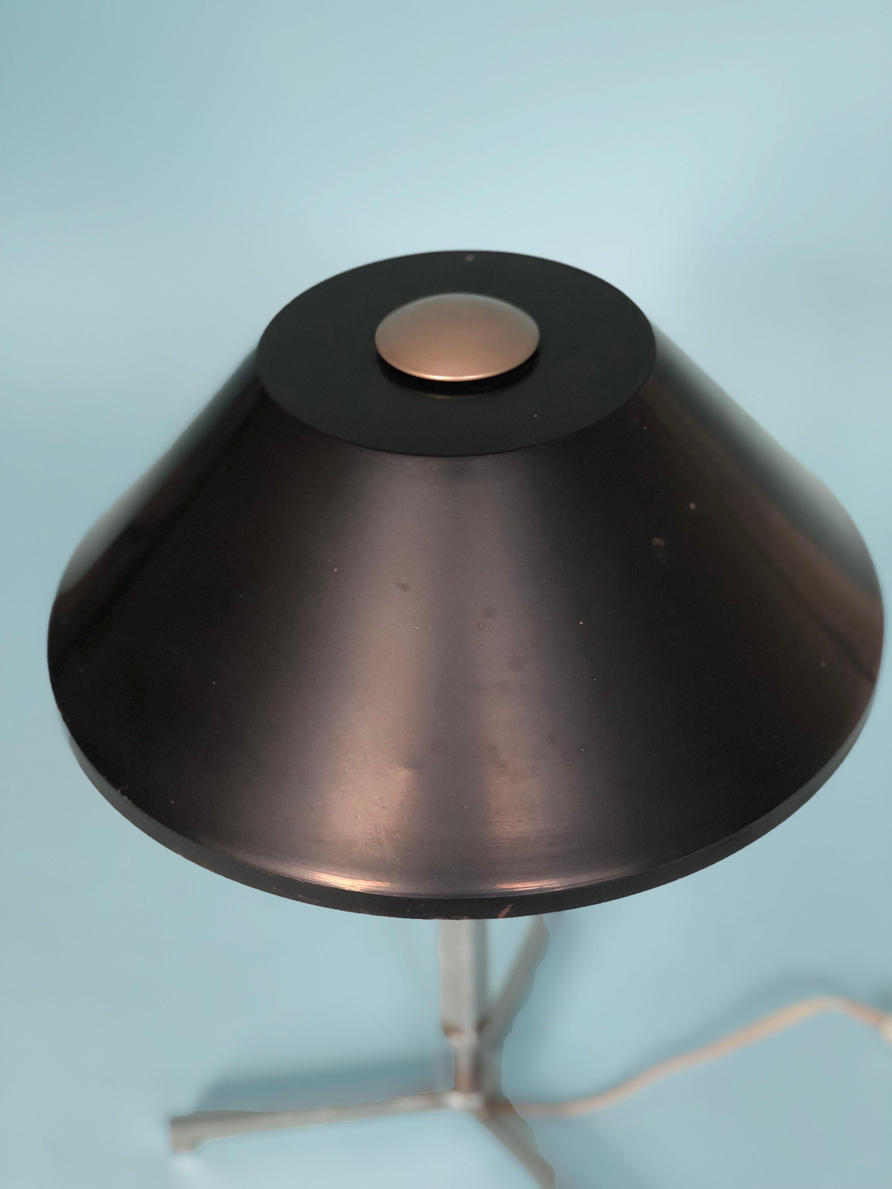 Steel Chrome Table Lamp By Jo Hammerborg for Fog & Mørup Denmark 1960s