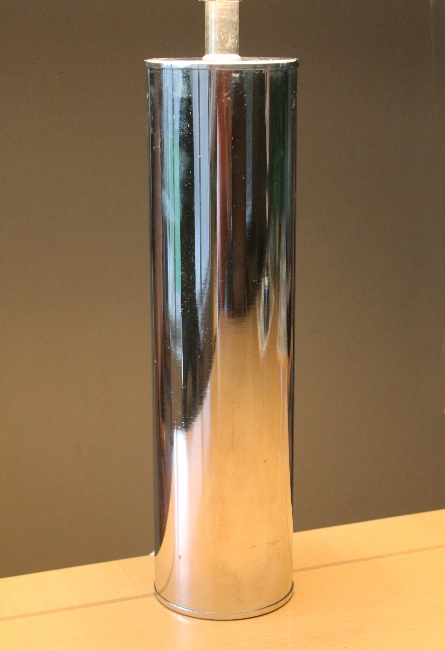 Hand-Crafted Chrome Table Lamp Style of Karl Springer, Circa 1960s MCM Atomic Studio Decor For Sale