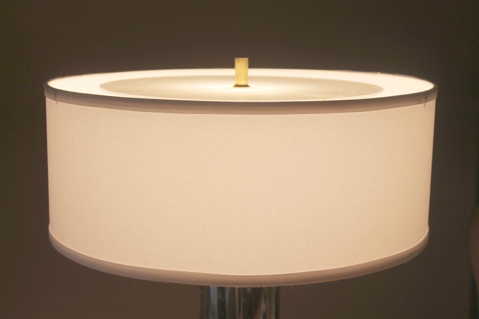 Chrome Table Lamp Style of Karl Springer, Circa 1960s MCM Atomic Studio Decor In Good Condition For Sale In Peoria, AZ