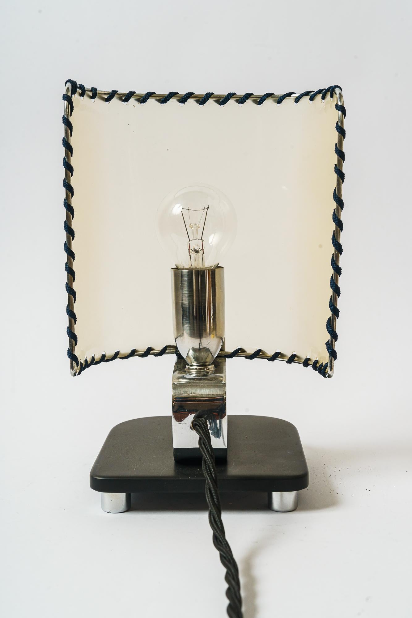 Chrome Table Lamp, Vienna, Around 1920s In Good Condition For Sale In Wien, AT