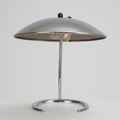 Chrome Table Lamp with Saucer Shade by Lightolier