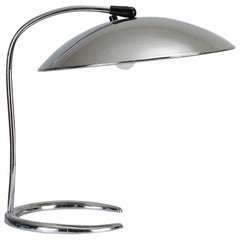 Retro Chrome Table Lamp with Saucer Shade by Lightolier