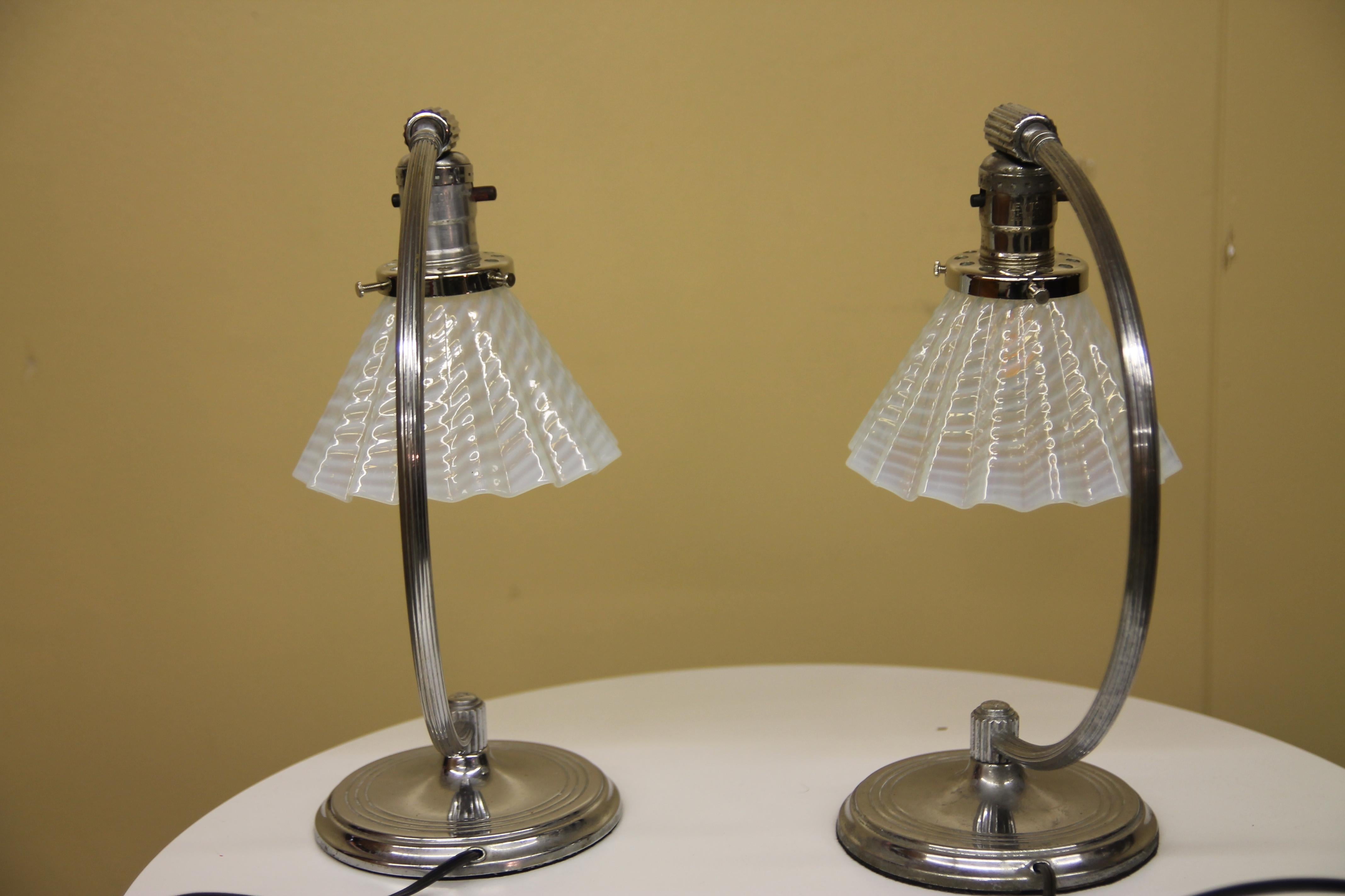 Art Deco Chrome Table Lamps by the Chase For Sale
