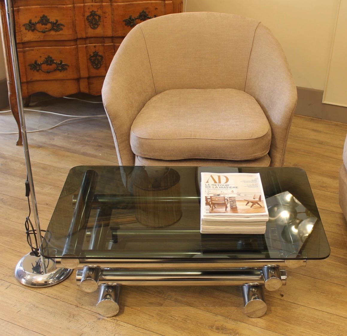 Chrome Table, Tubular, Italy 1970 For Sale 1