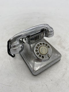 Chrome Telephone Cigarette Table Lighter by Peacock in Occupied Japan