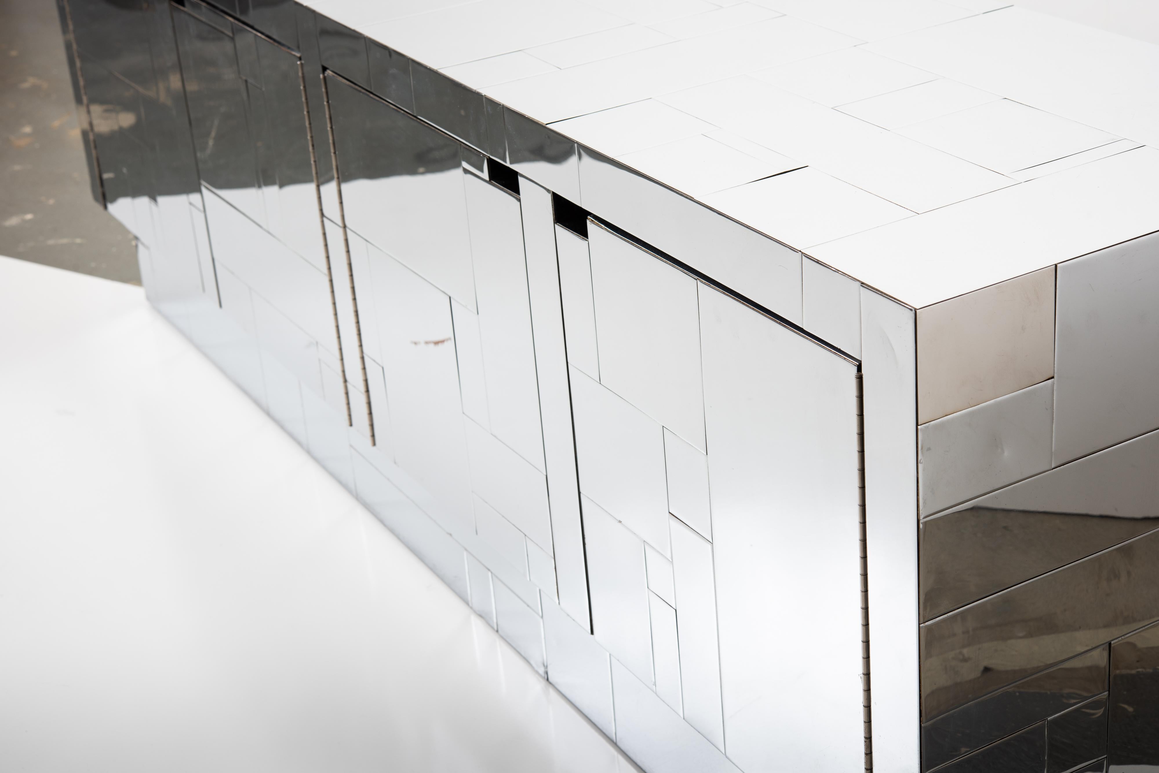 Chrome Tile Paul Evans Directional Cityscape Style Credenza, circa 1970s 5