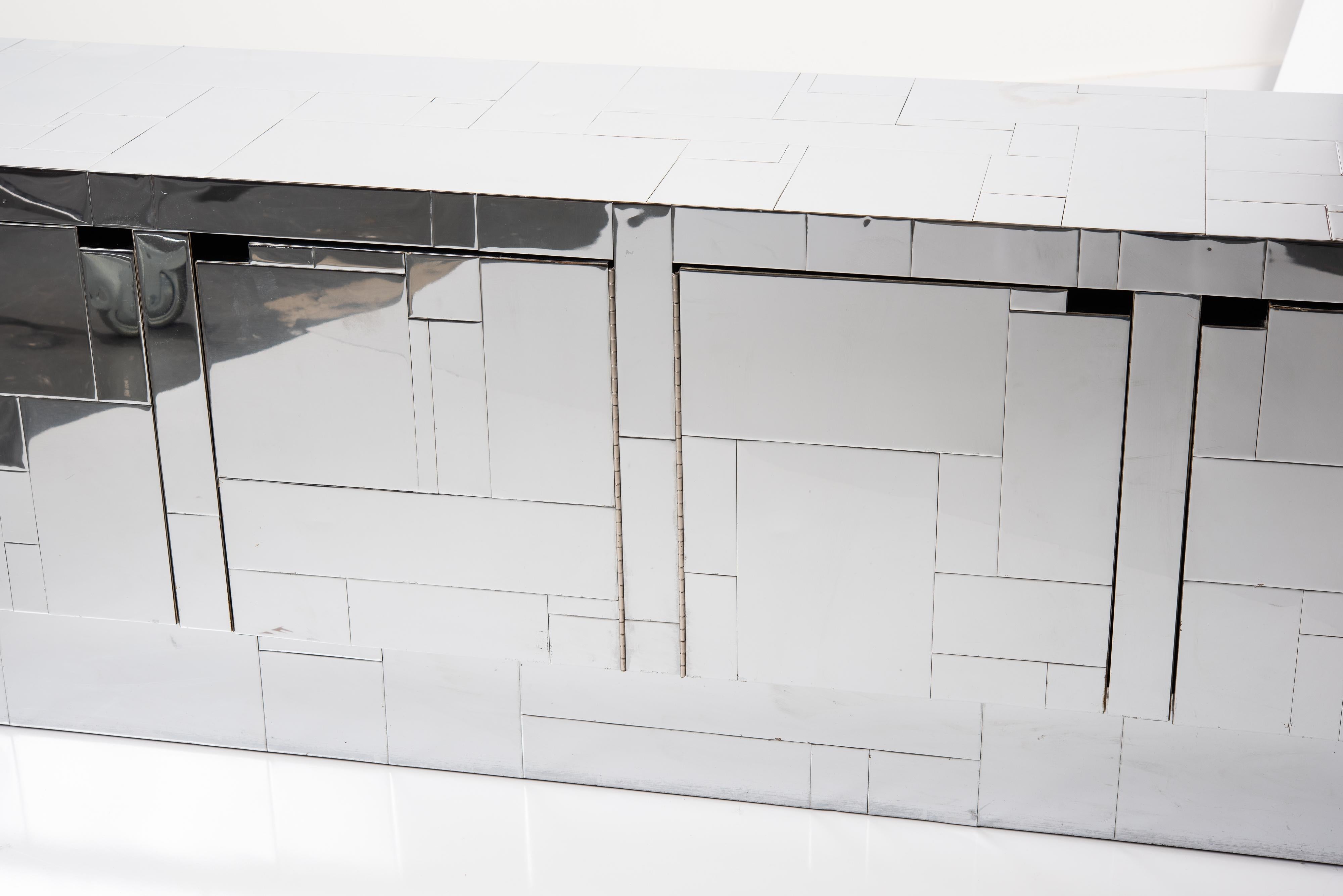 Chrome Tile Paul Evans Directional Cityscape Style Credenza, circa 1970s 11