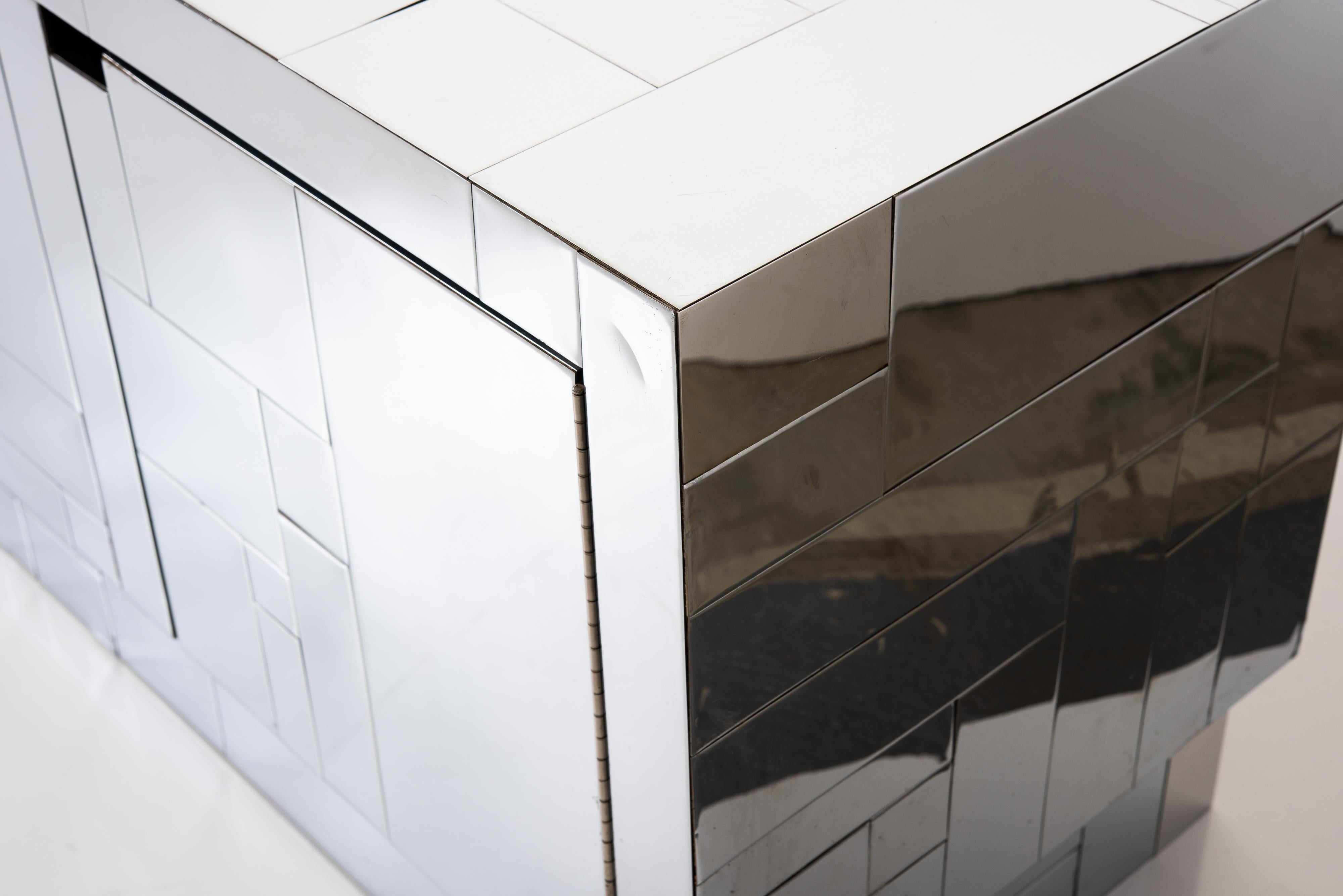 Chrome Tile Paul Evans Directional Cityscape Style Credenza, circa 1970s 12