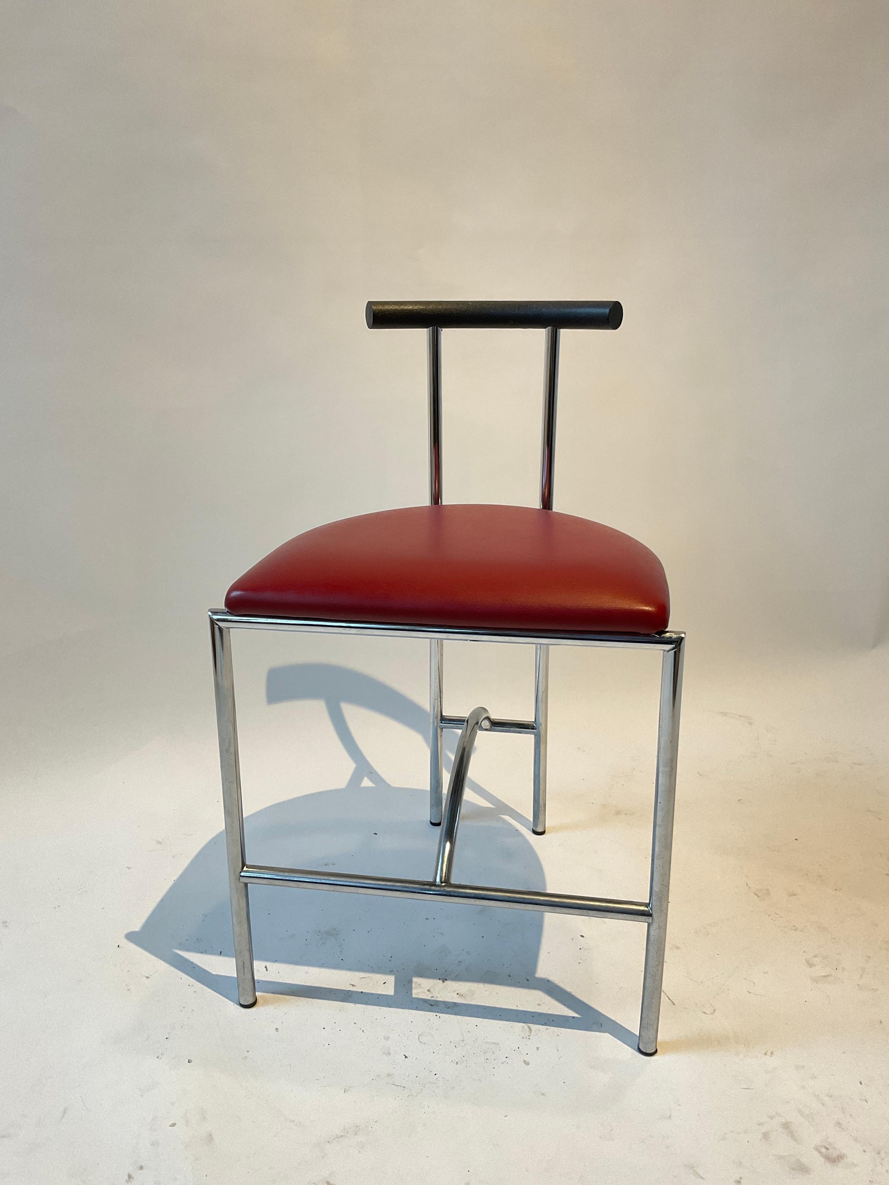 Verchromter Stuhl Tokyo aus den 1980er Jahren von Rodney Kinsman für Bieffeplast/ Italien.
