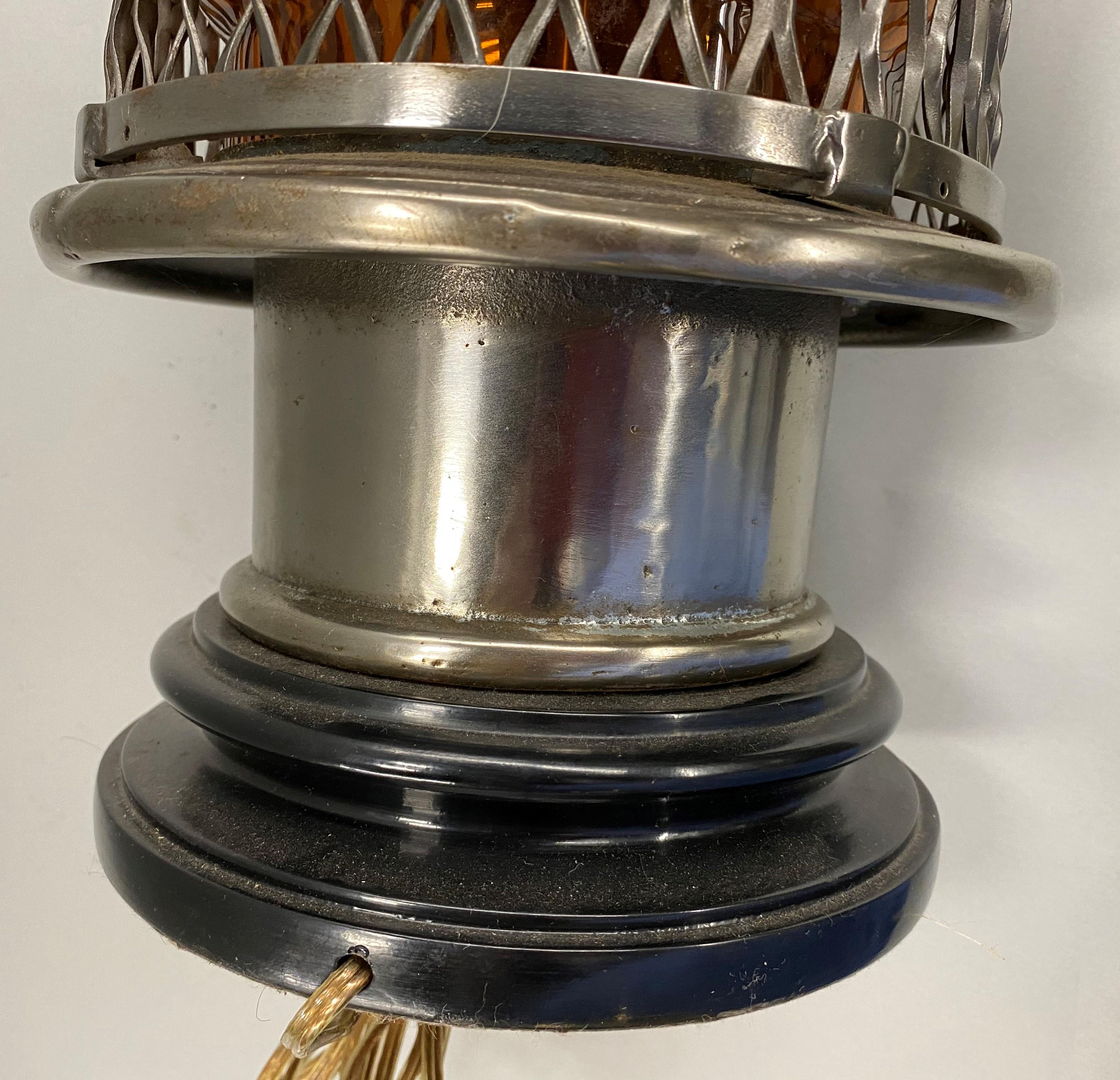 Chrome Top Nautical Ship’s Lantern Converted Table Lamp, circa 1930s 5