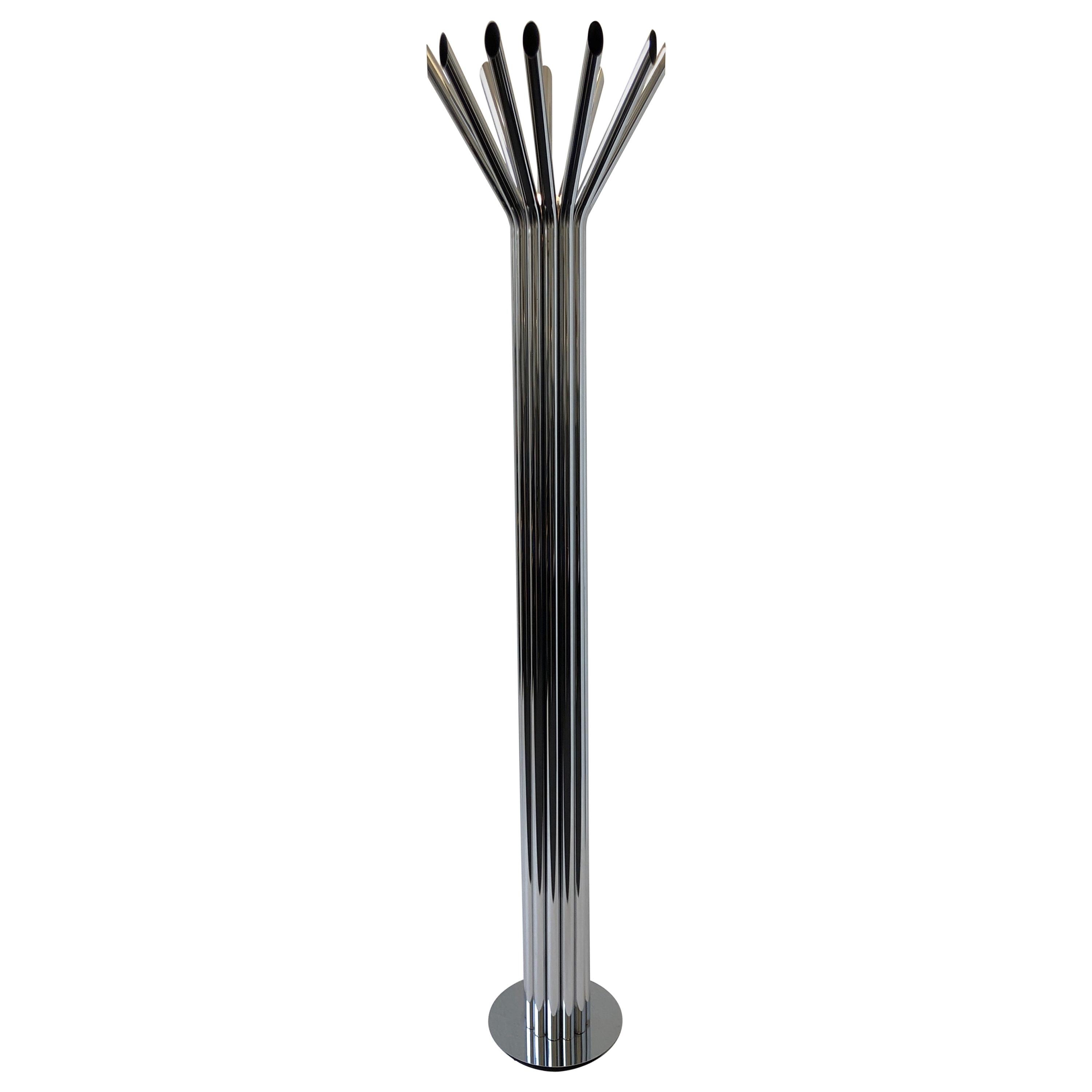 Chrome Torchiere Floor Lamp by George Kovacs