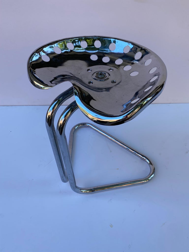 Chrome Tractor Seat Stool For Sale at 1stDibs