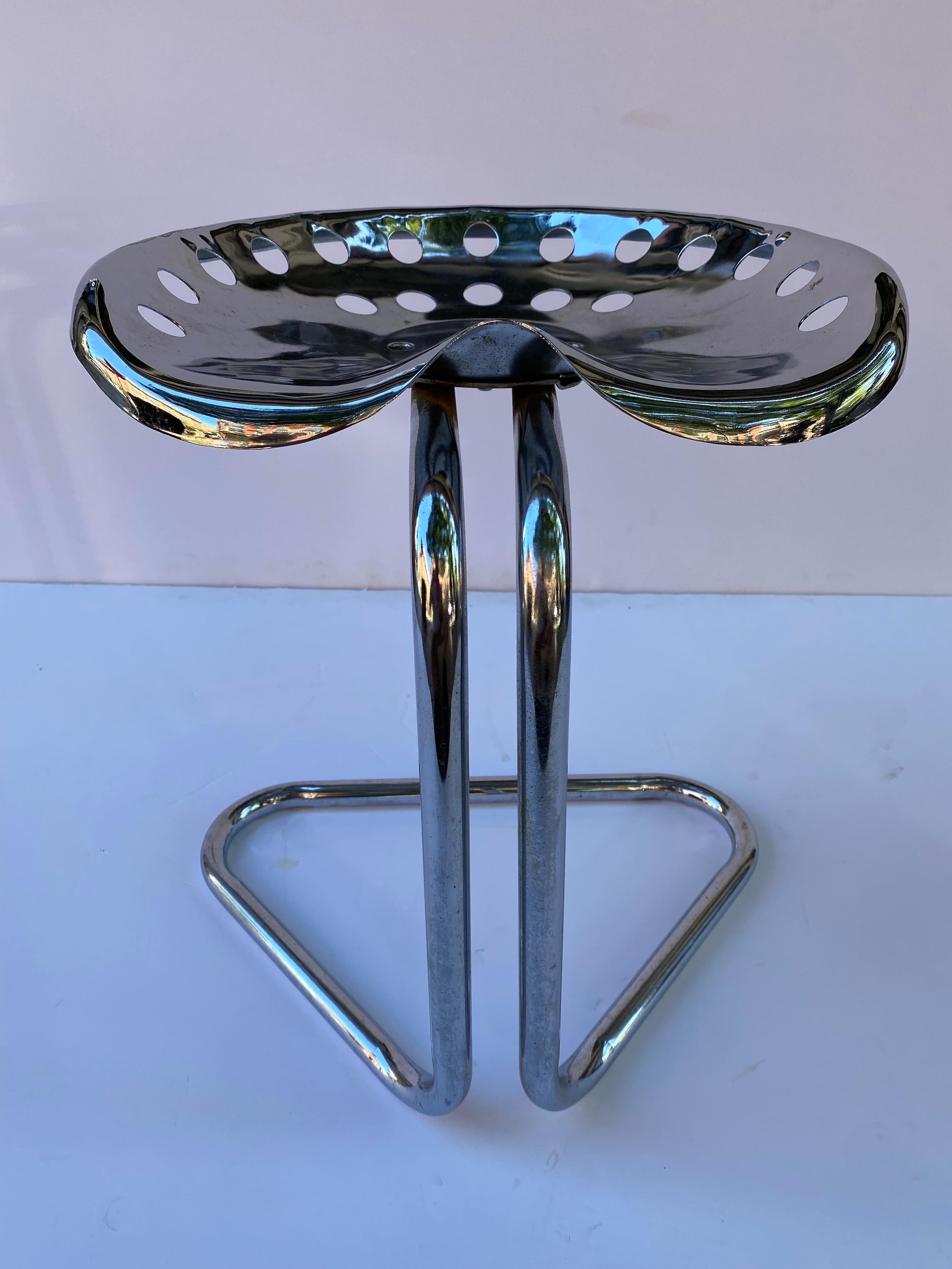 Mid-Century Modern Chrome Tractor Seat Stool For Sale