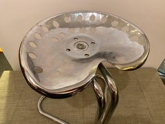Chrome Tractor Seat Stool in the Style of Castiglioni