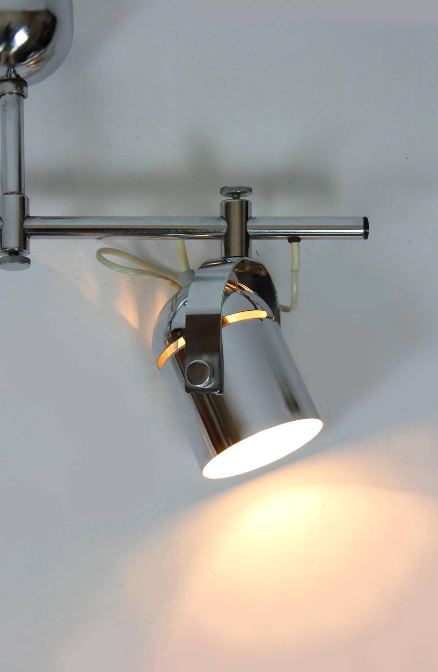 Acier Triple lampe murale/plafonnier chromée par Stanislav Indra, 1970