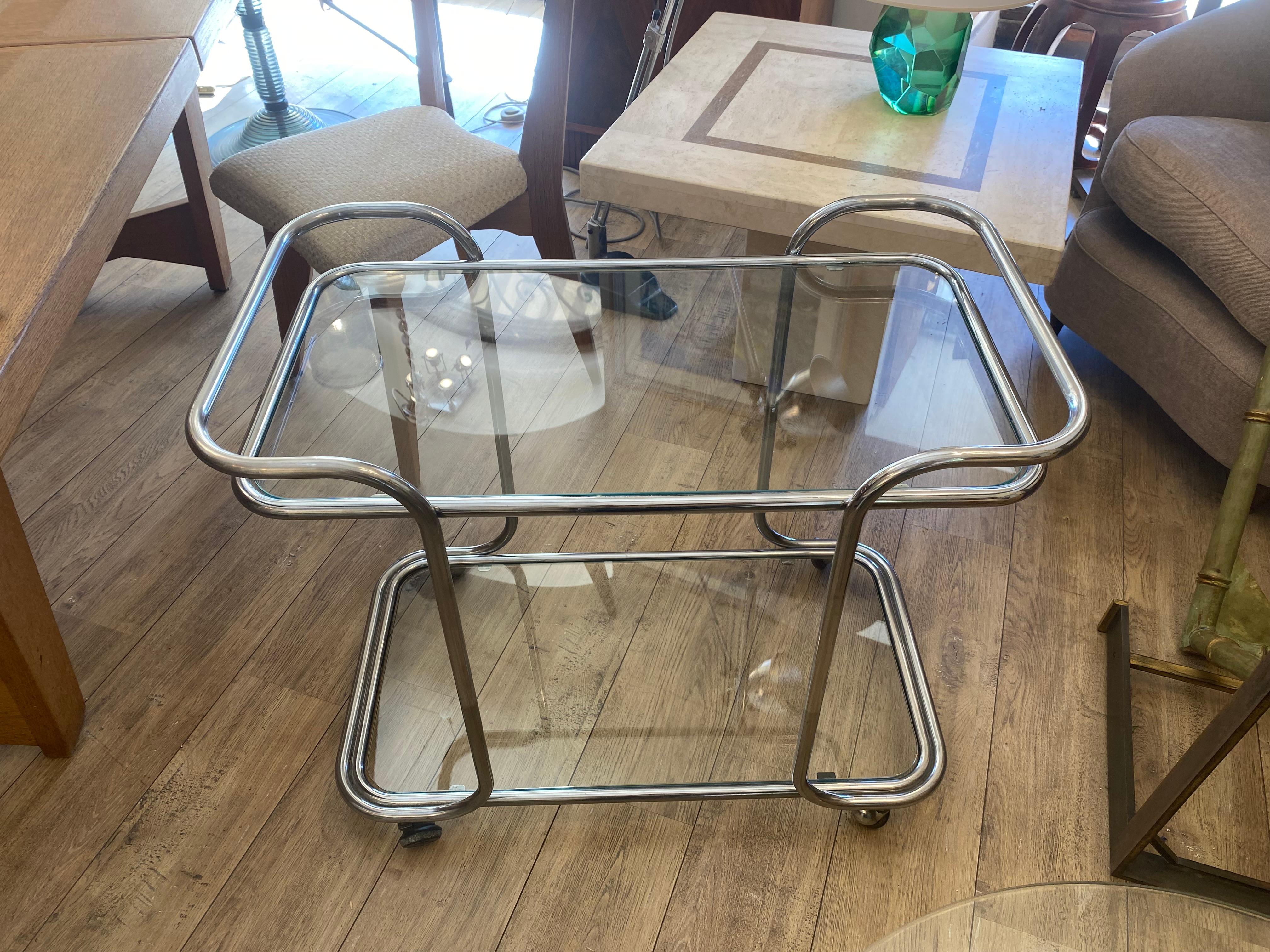 Italian Chrome trolley , 1970 , Italy For Sale