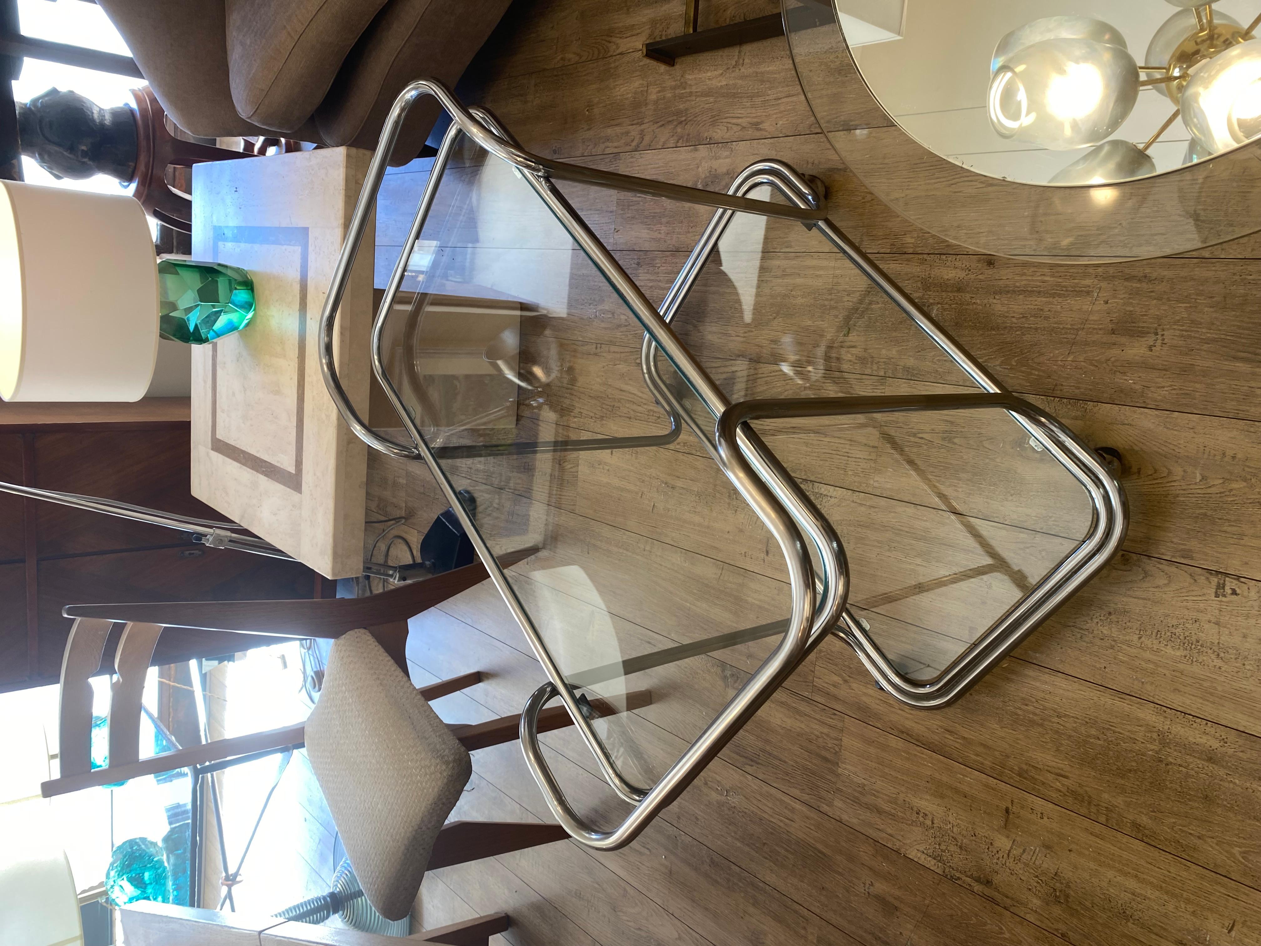 Polished Chrome trolley , 1970 , Italy For Sale