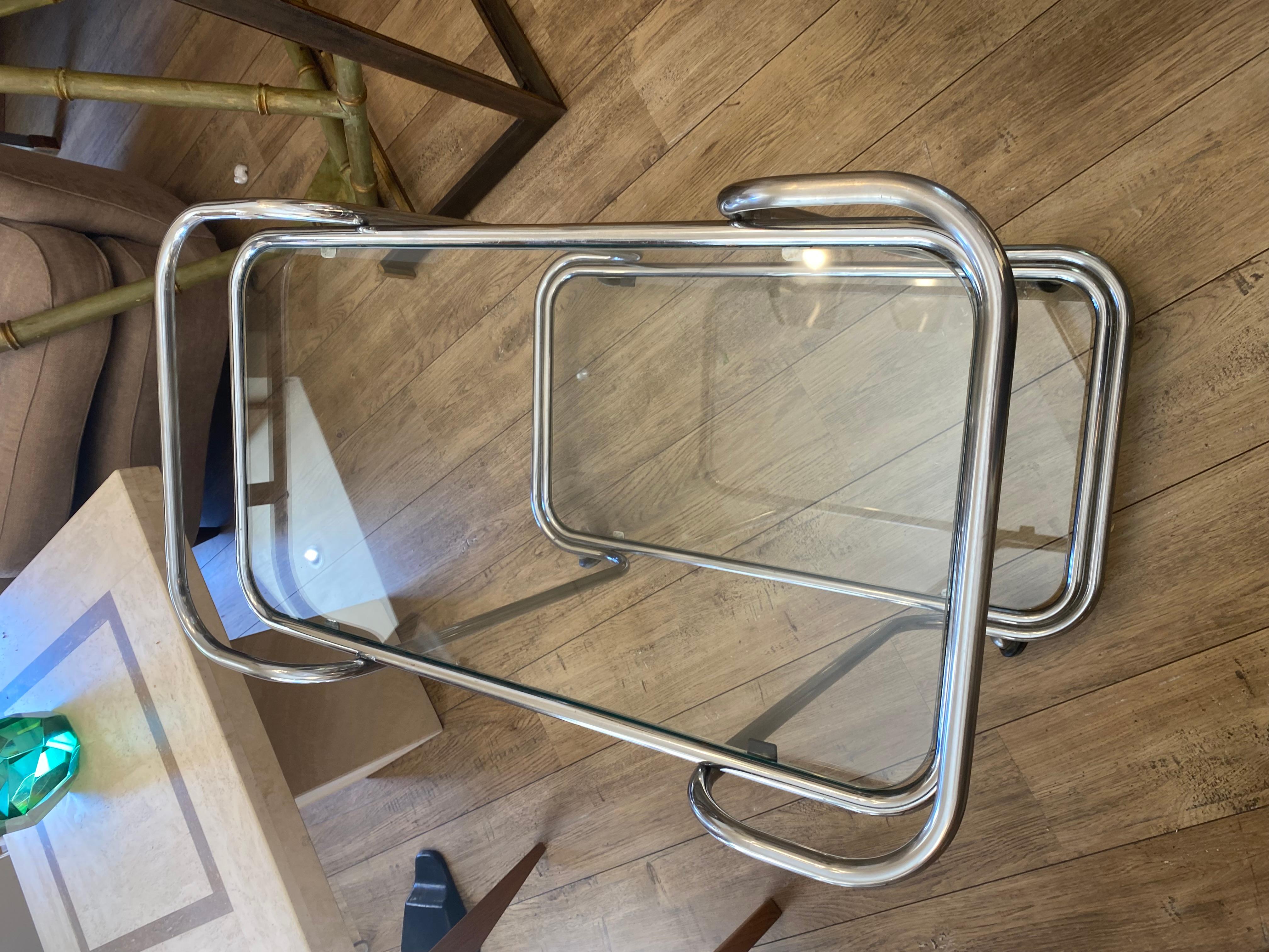 Chrome trolley , 1970 , Italy In Good Condition For Sale In Nice, FR