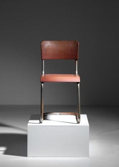 sedia in tubo di bachelite cromato in stile Emile Guillot art deco modernista Breuer