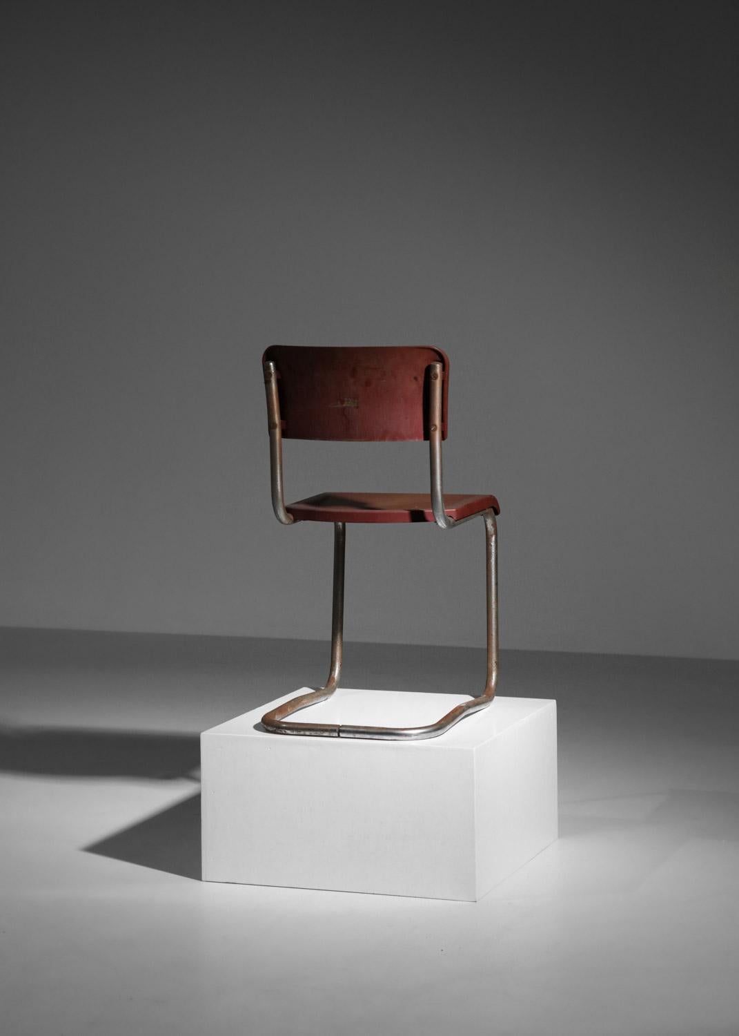 chrome tube bakelite chair in style of Emile Guillot art deco modernist breuer For Sale 2