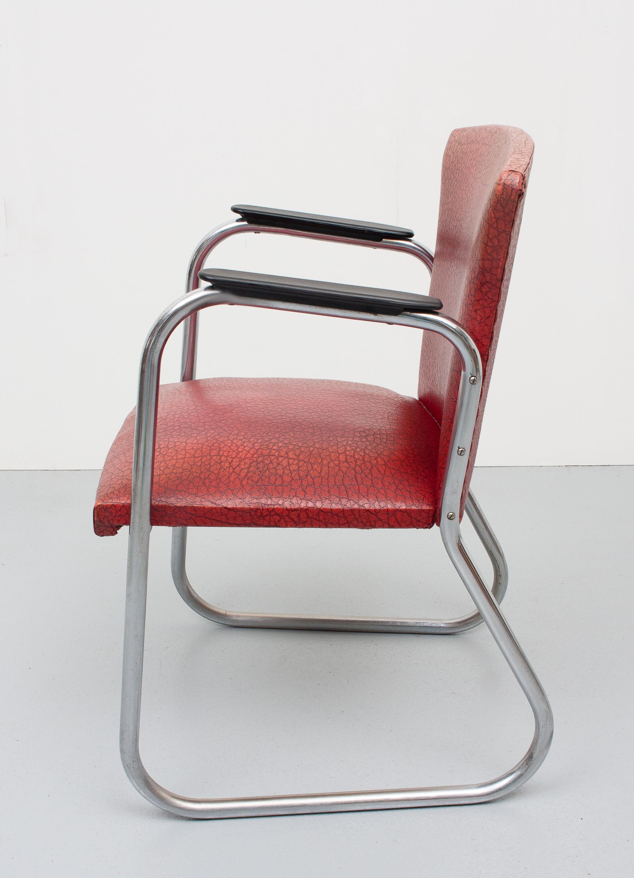 Chrome Tube Desk Chair Attributed Paul Schuitema, 1950s 2