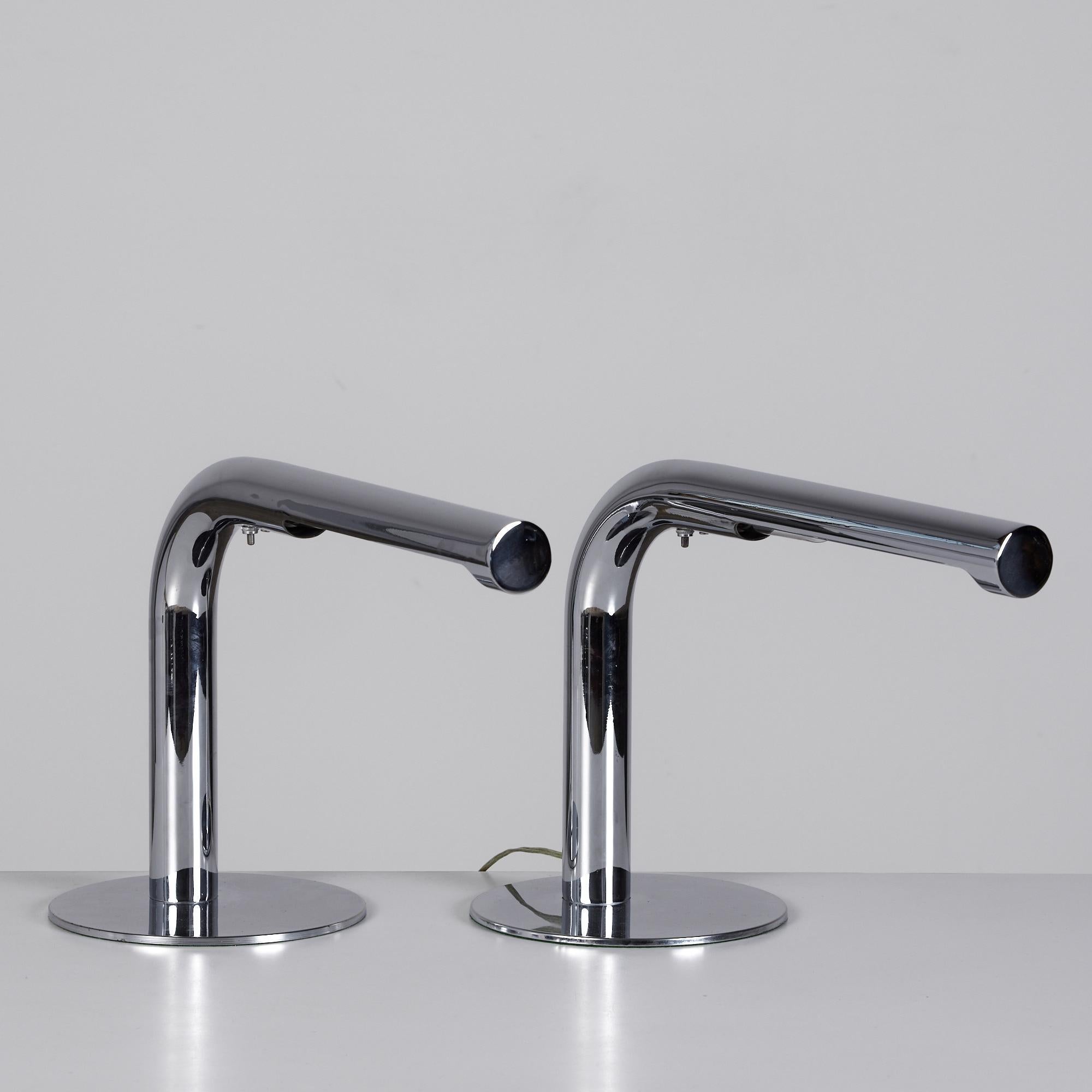 Mid-Century Modern Chrome Tube Desk Lamp by Ingo Maurer for Design M