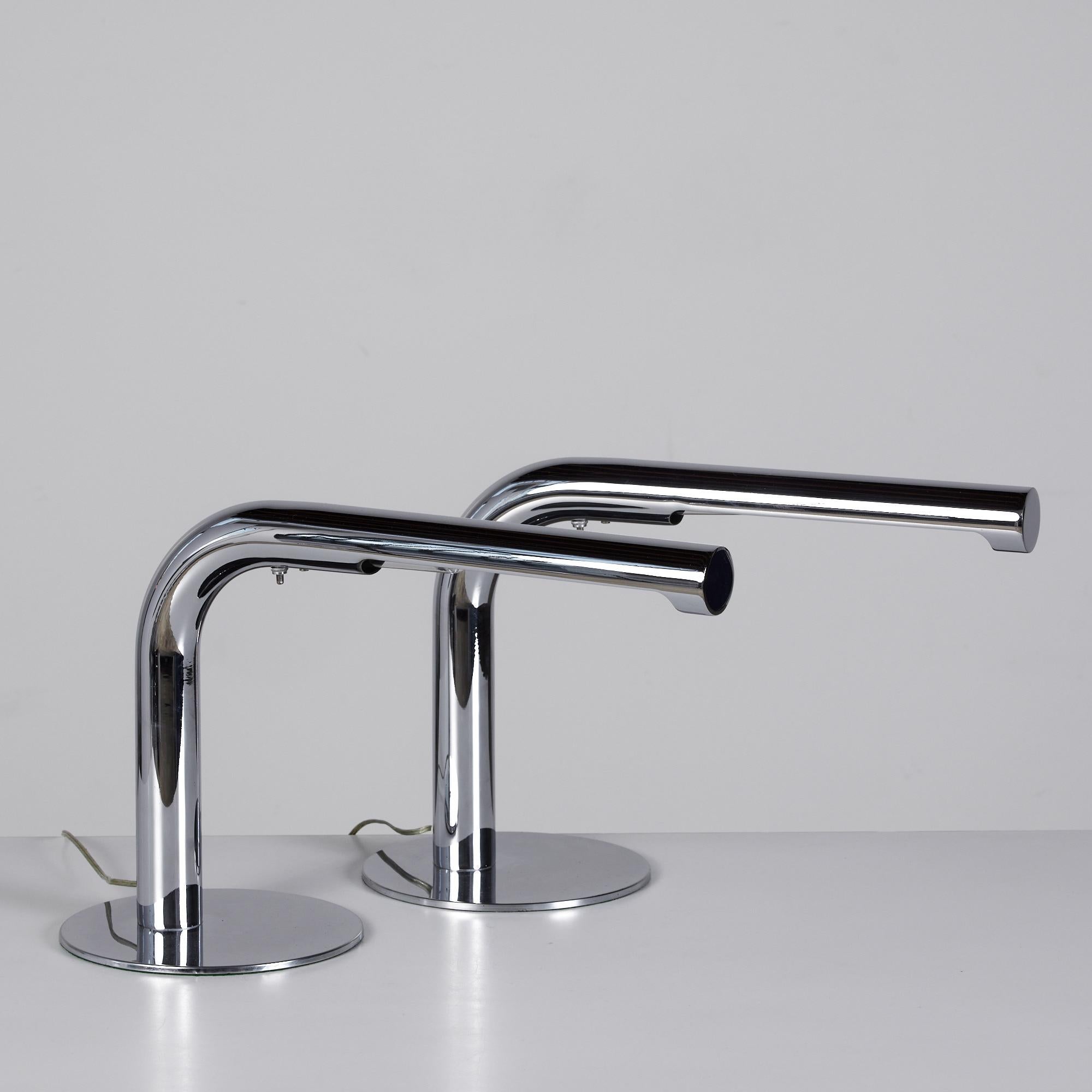 Polished Chrome Tube Desk Lamp by Ingo Maurer for Design M