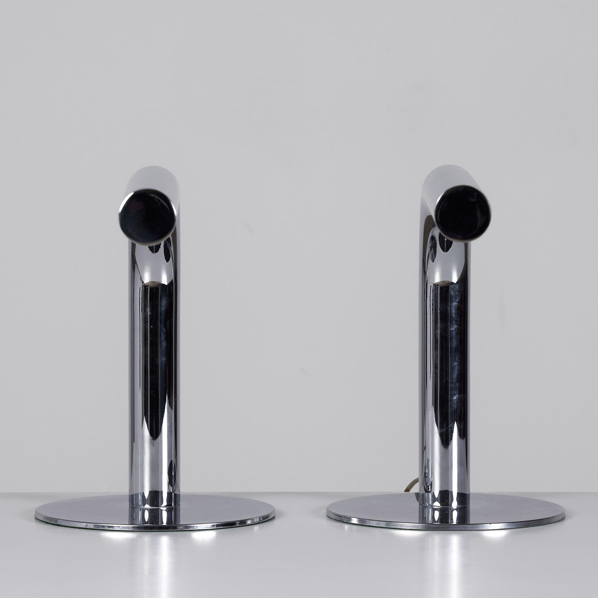 Chrome Tube Desk Lamp by Ingo Maurer for Design M In Excellent Condition In Los Angeles, CA