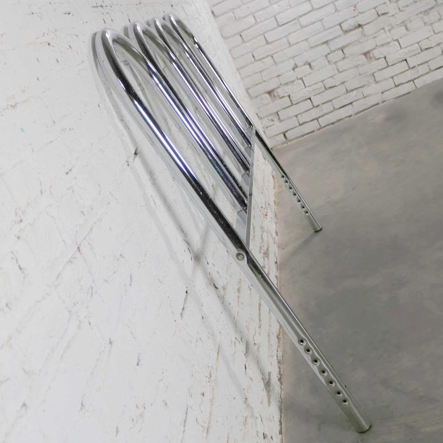 Vintage Mid-Century Modern to Modern Chrome Tube Headboard Four Arch Full-Size 2
