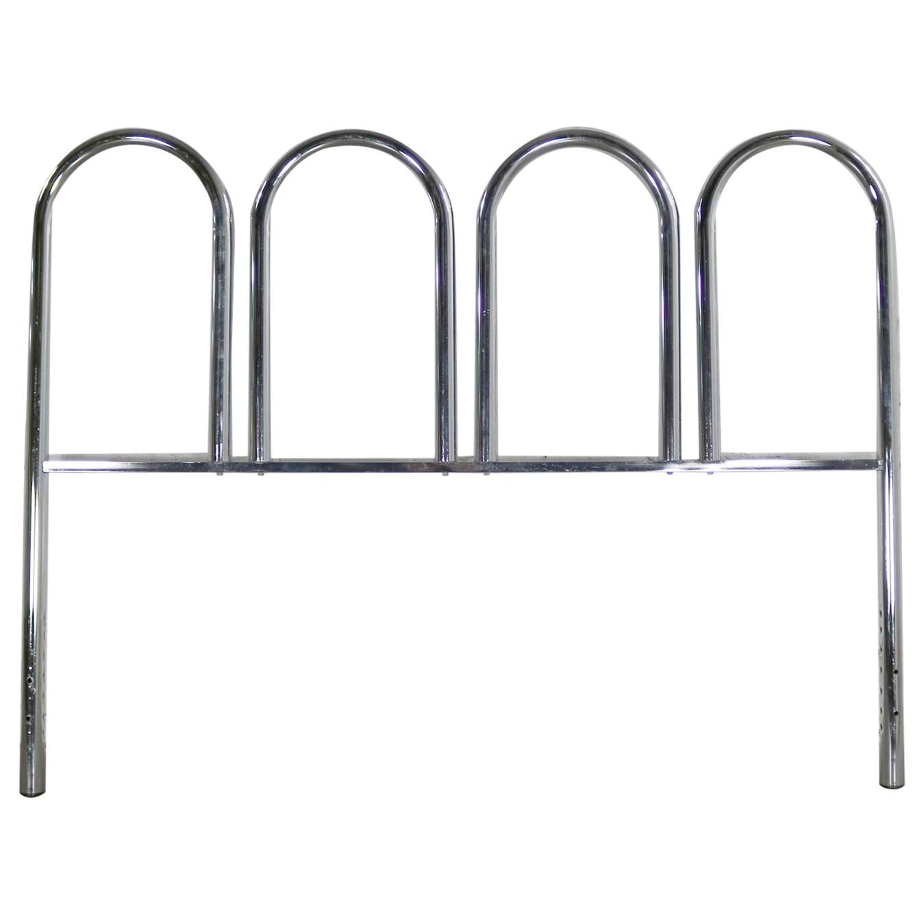 Vintage Mid-Century Modern to Modern Chrome Tube Headboard Four Arch Full-Size  For Sale