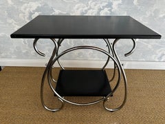 Chrome Tubular 2-tiered Side Table, Art Deco / Bauhaus, Belgium, 1930's