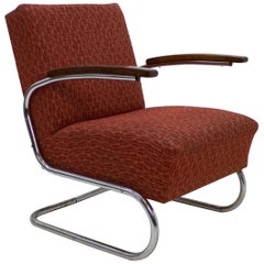 Chrome Tubular Armchair Type S 411 by Mücke Melder, 1930s