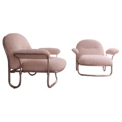 Chrome Tubular Armchairs, Italy, 1960s