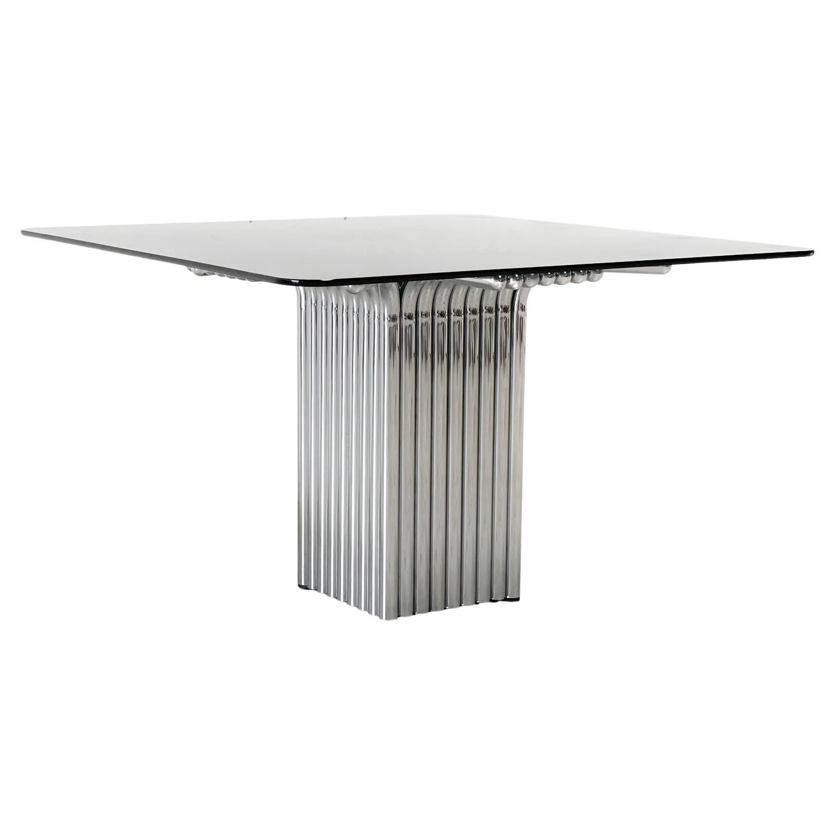 Chrome tubular dining table For Sale