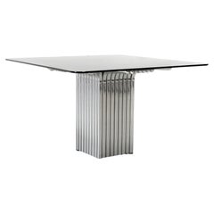 Chrome tubular dining table
