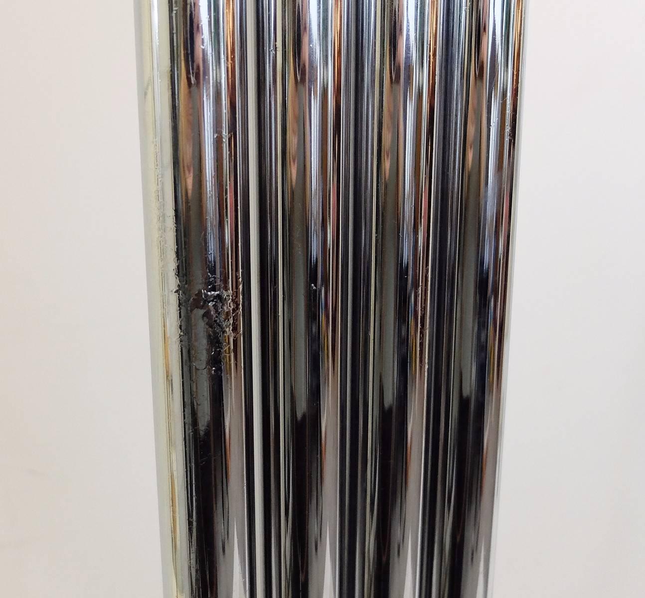Chrome tubular floor lamp by Reggiani, two available
Made during the 1970s.
 