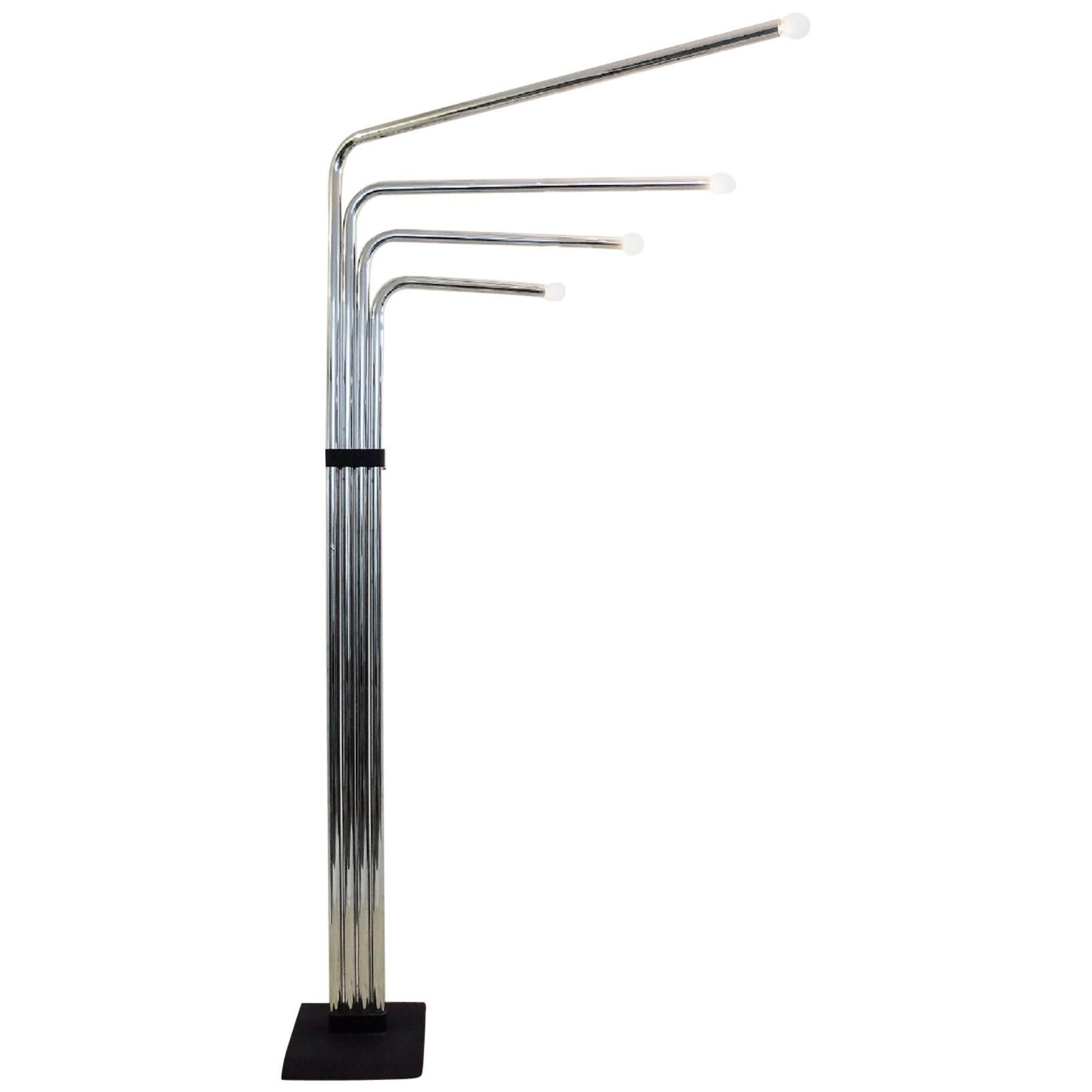 Chrome Tubular Floor Lamp by Reggiani