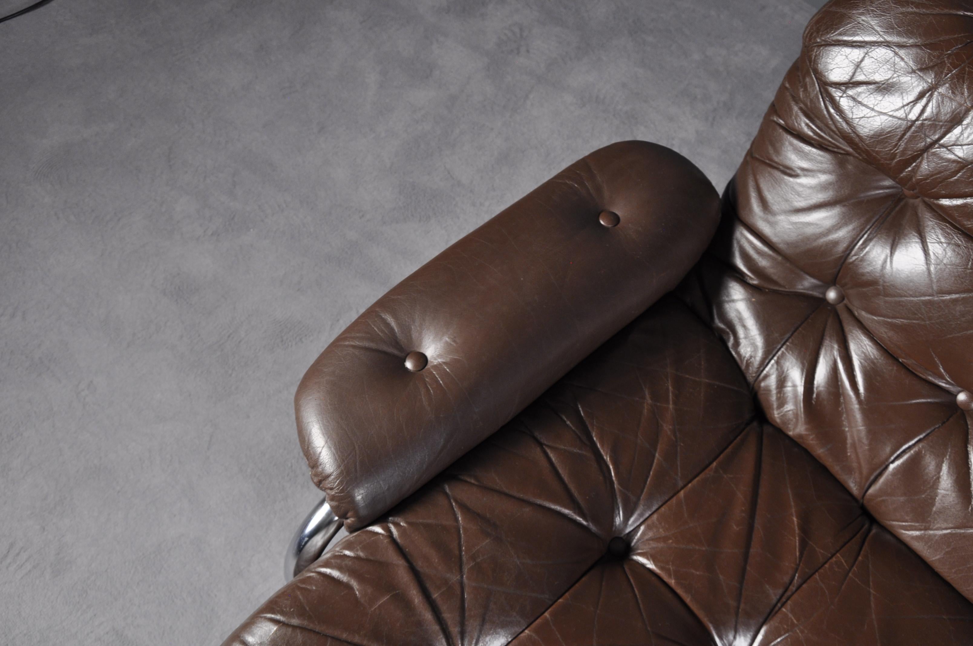 Late 20th Century Chrome Tubular Framed Three-Seat Sofa by Johann Bertil Häggström for Ikea Sweden