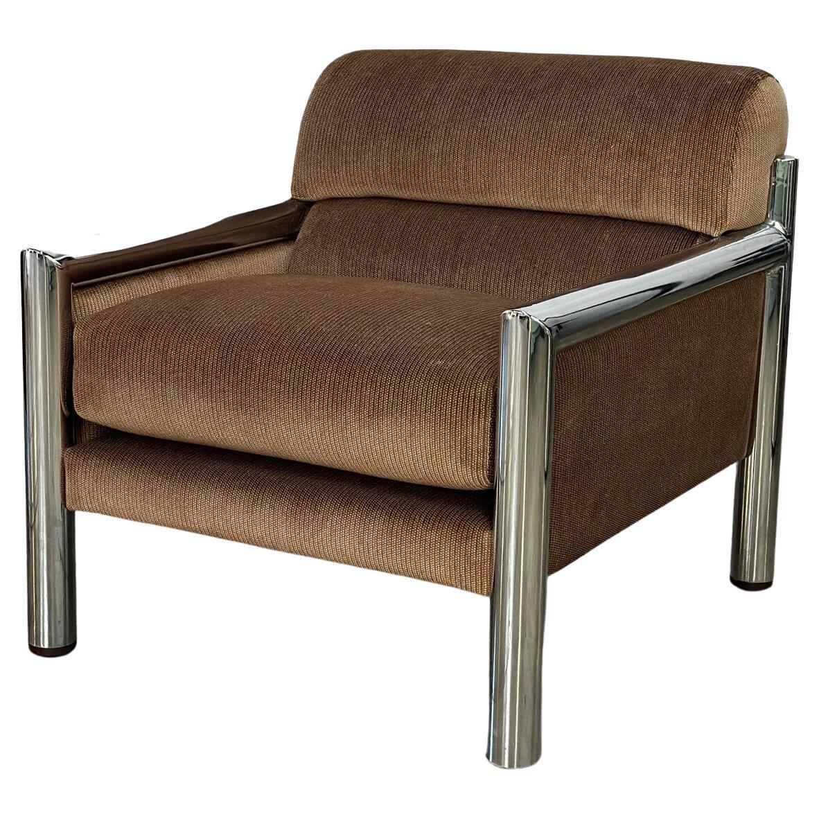 Chrome tubular lounge chair For Sale