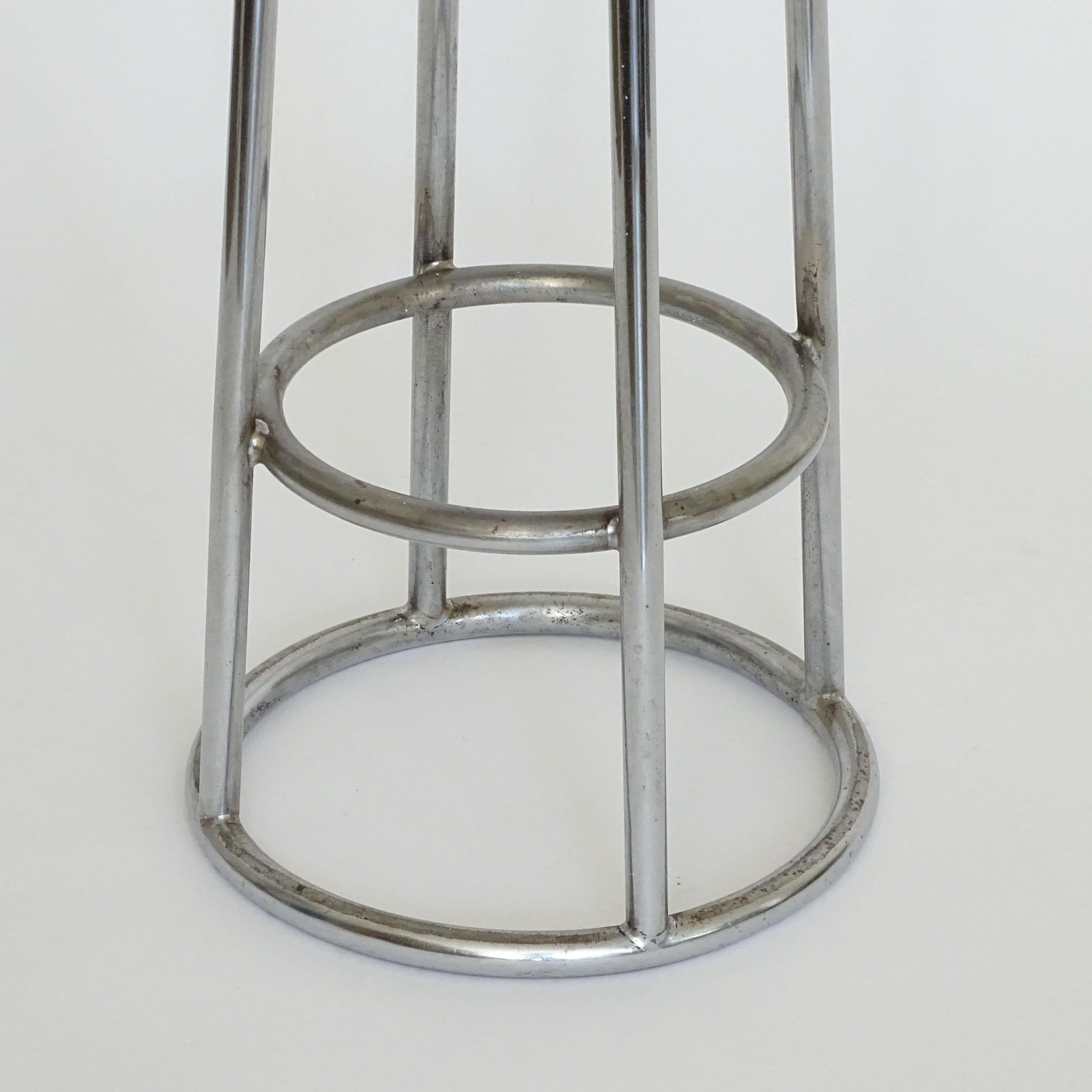 Chromrohrhocker von Columbus, Italien 1930 (Art déco) im Angebot