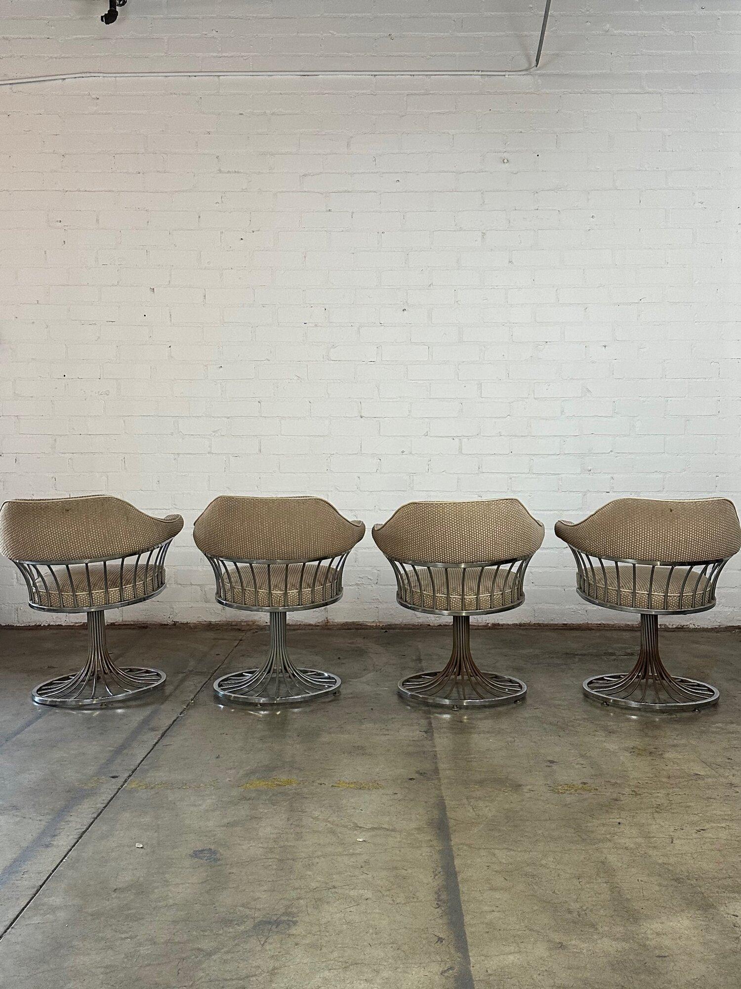 Chrome tulip base arm chairs - set of four For Sale 5
