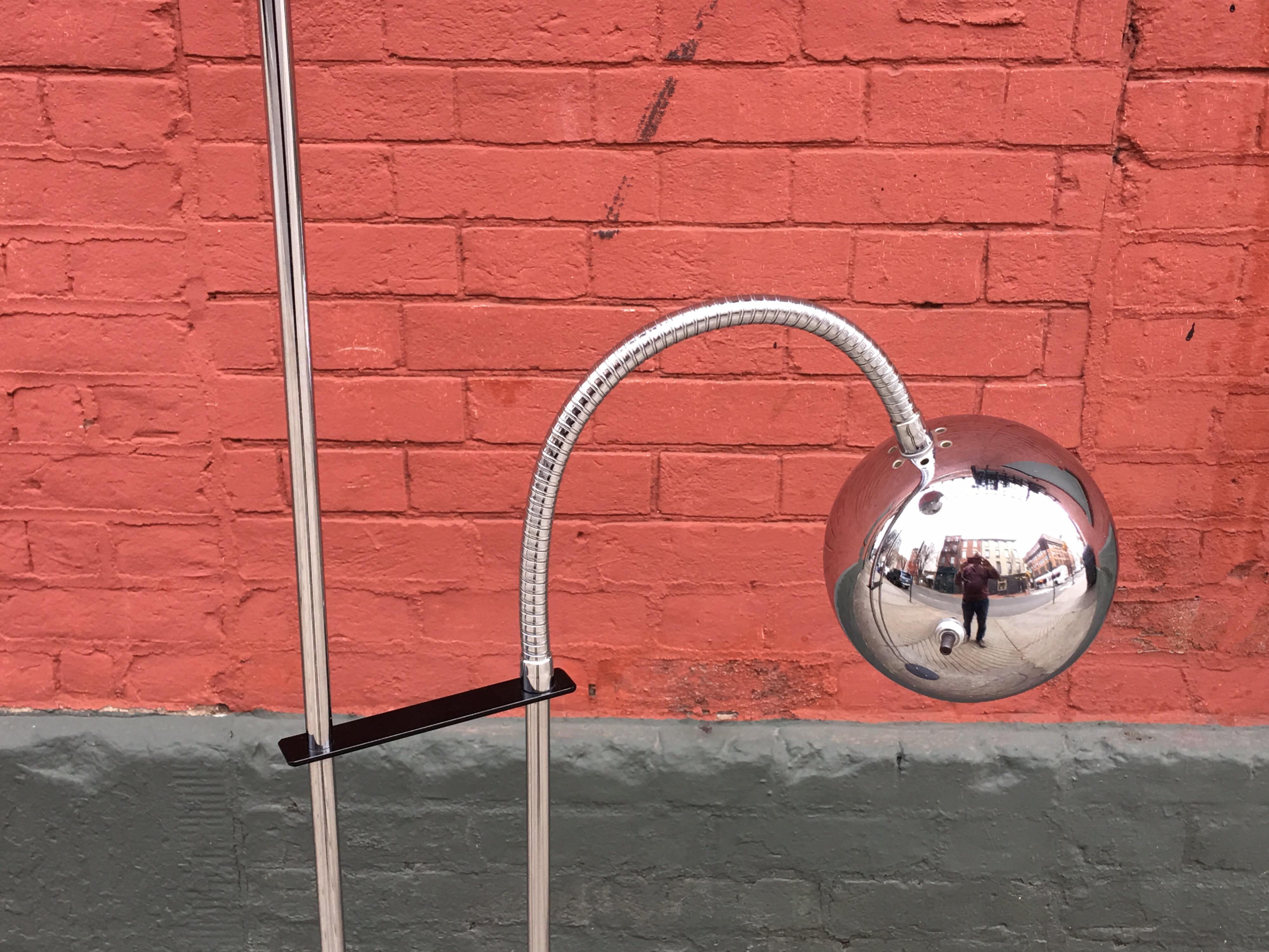 Mid-Century Modern Chrome Two Ball Shade Floor Lamp in the Style of Sonneman Lighting