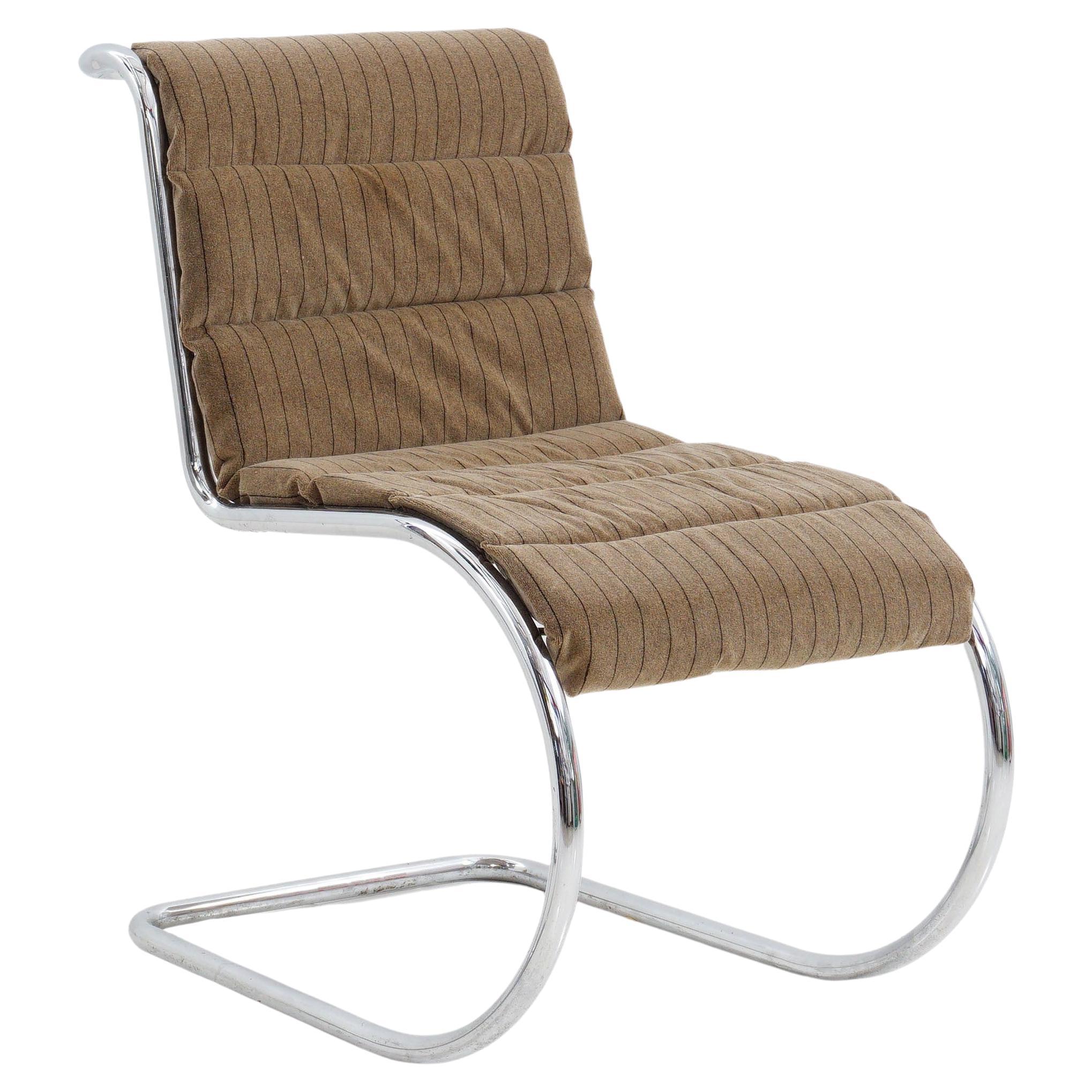Chrome & Velvet Cantilever Chair, 1980s For Sale
