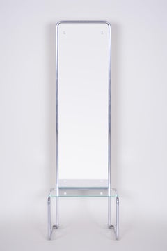 Verchromte Vintage-Bauhaus- Toilette mit Spiegel von Thonet, 1930er Jahre