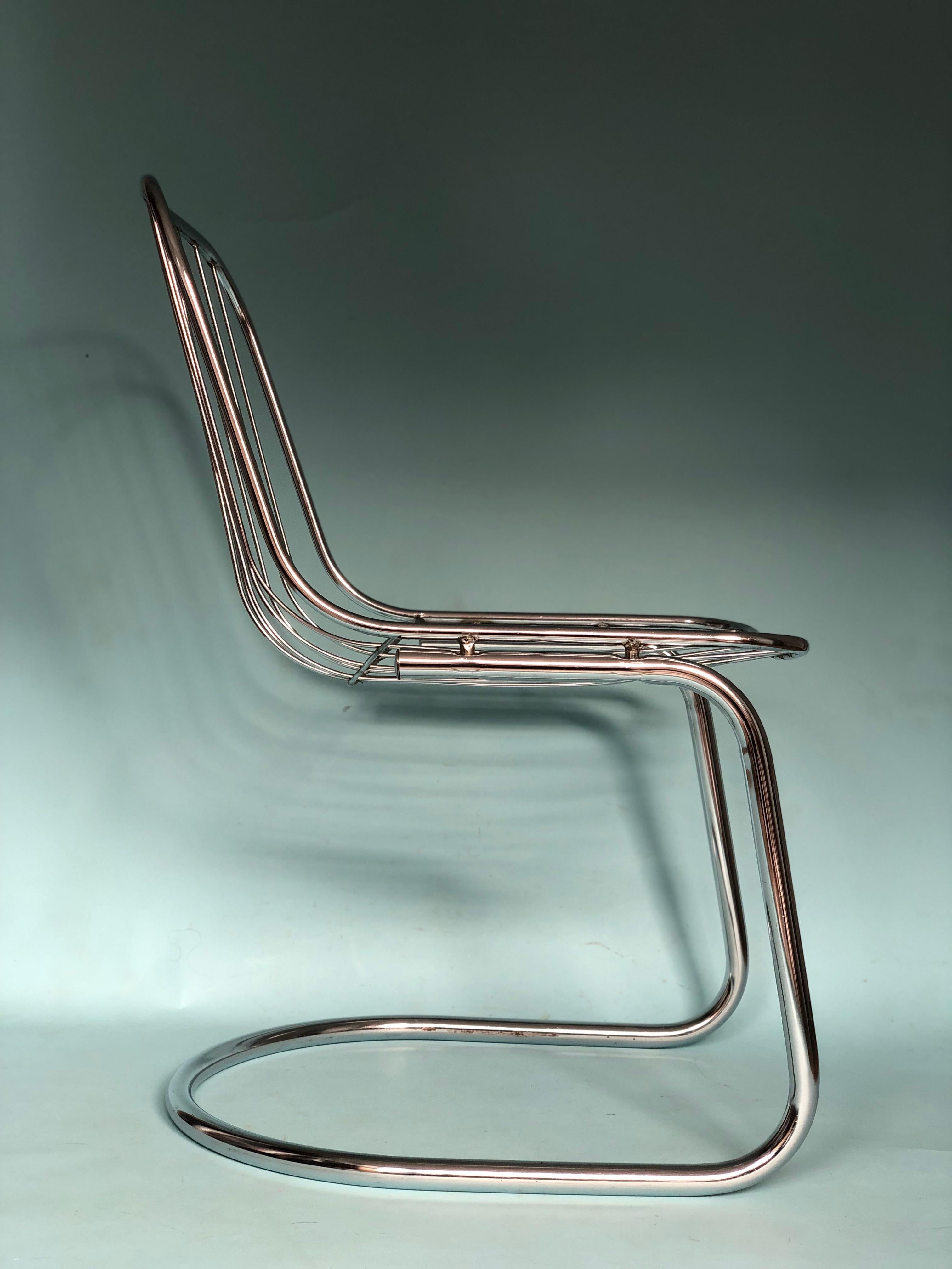 Late 20th Century Chrome Vintage Dining Chairs by Gastone Rinaldi for RIMA Set of 2